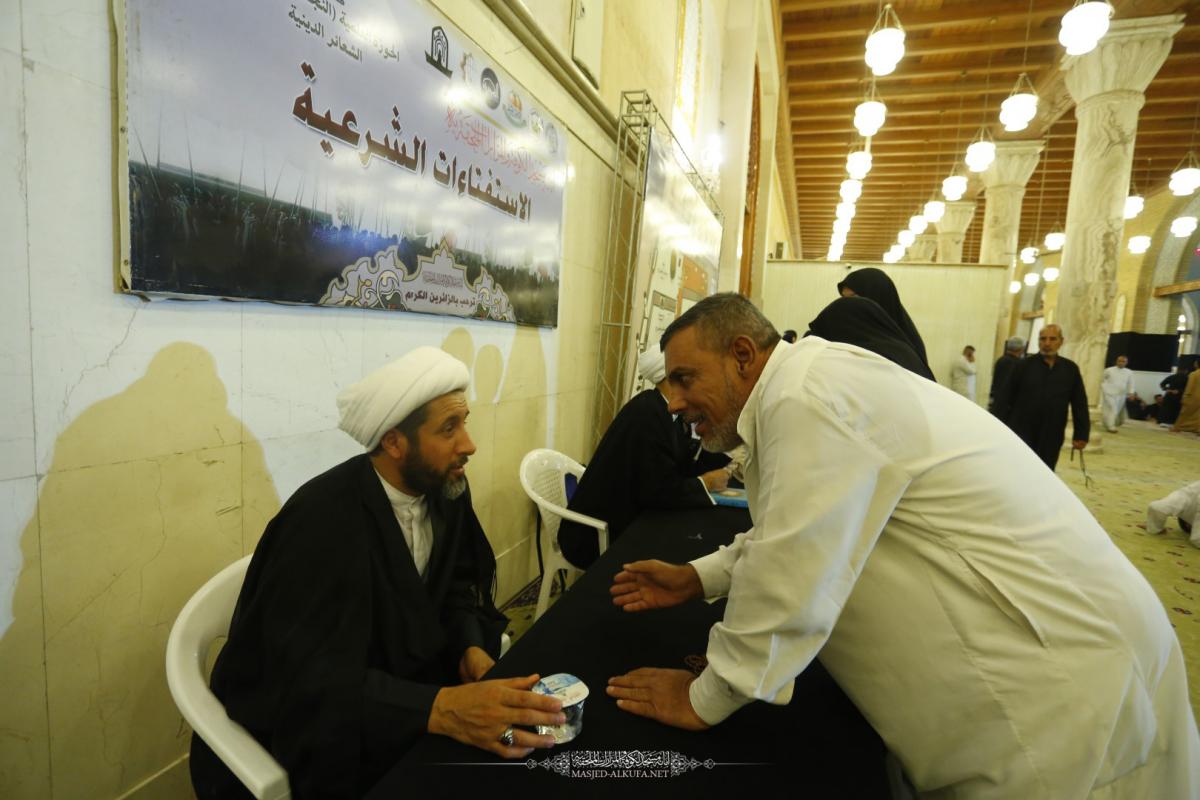 In pictures  At Alkufa Grand Mosque:  Centers for legal queries in cooperation with Hawza continue in their works for answering worshipers' inquiring