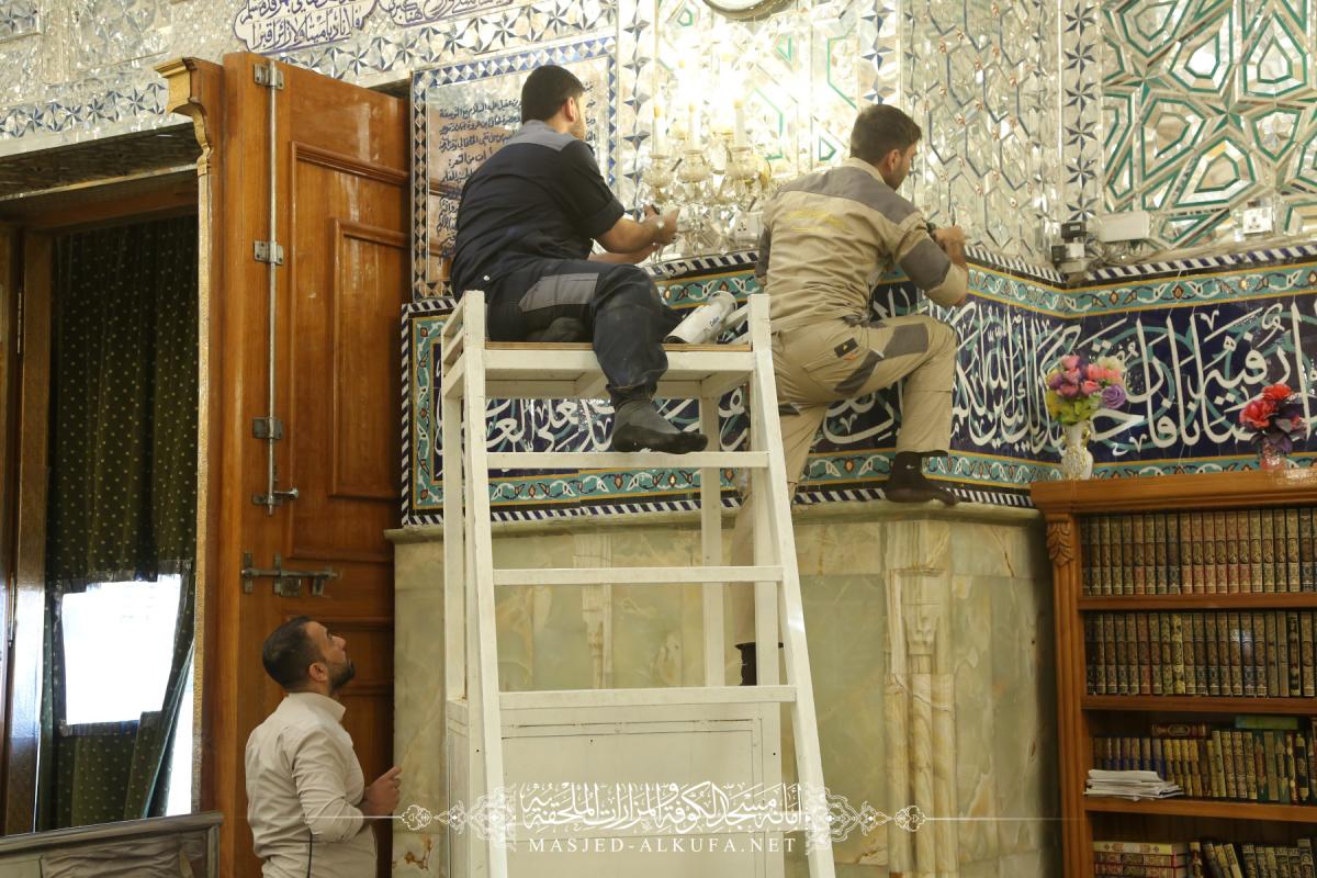 استبدال منظومة كاميرات البث المباشر بأخرى متطورة في مسجد الكوفة المعظم والمزارات الملحقة به