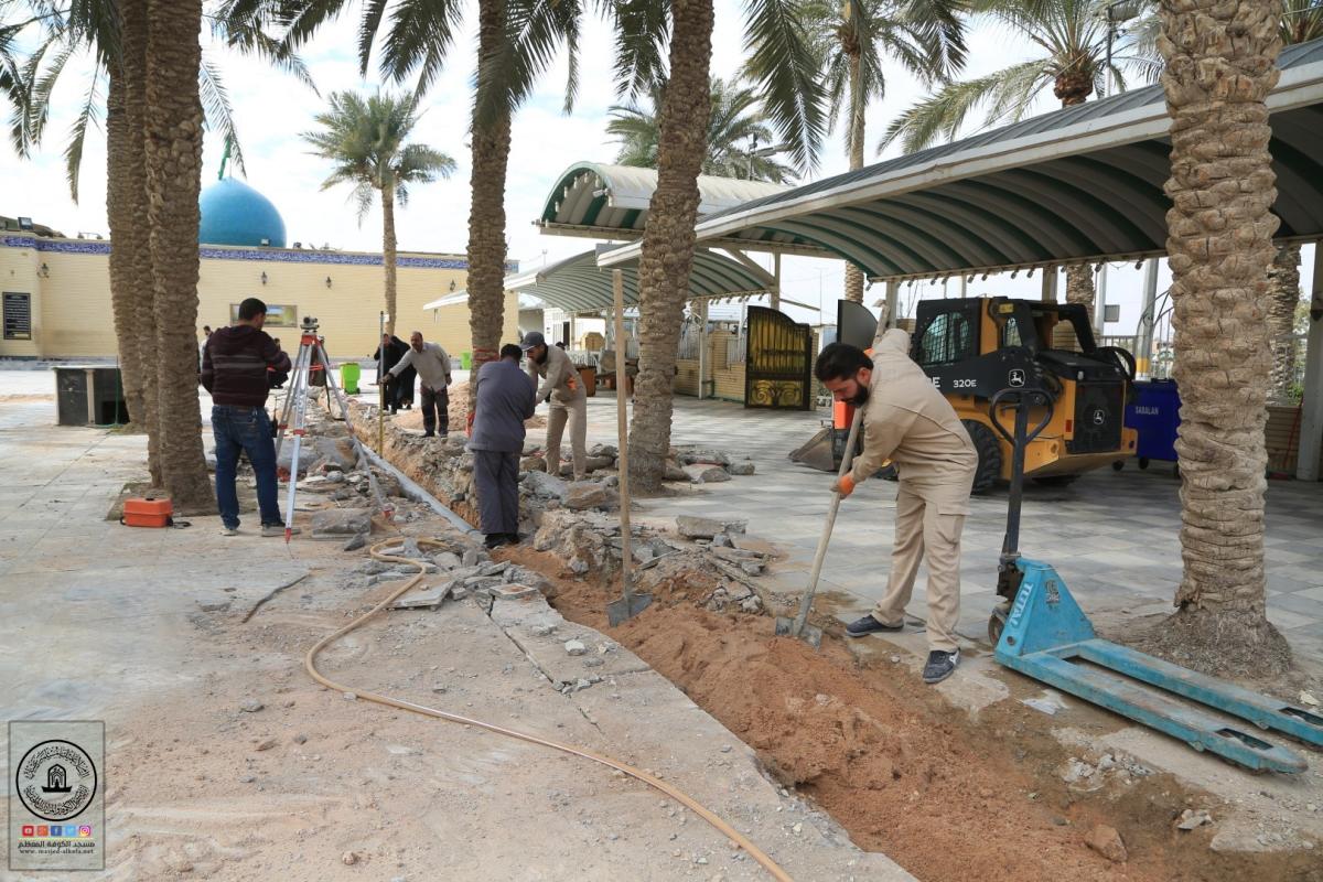 شعبة صيانة المباني في امانة مسجد الكوفة المعظم تواصل عملها في مشروع تأهيل وصيانة دار الإمام علي (عليه السلام)