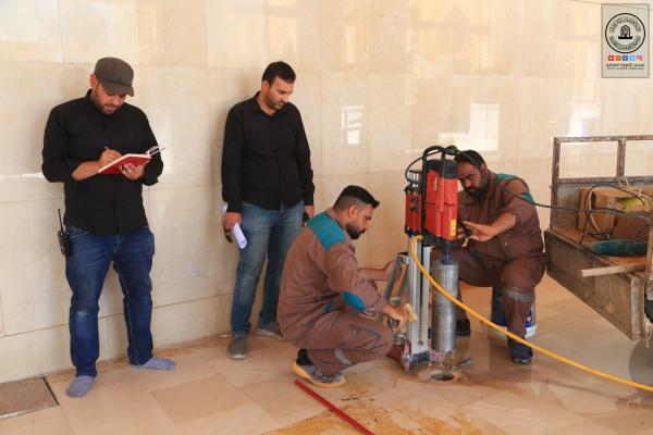 القسم الهندسي يواصل المسح الجيوفيزيائي لأسس سور مسجد الكوفة ومعالجتها علمياً